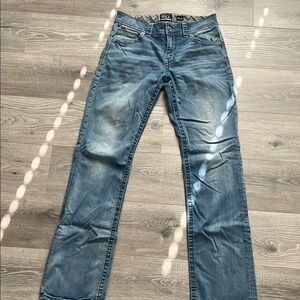 Men's Buckle Black Blue Jeans